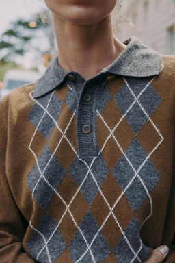 DIAMOND KNIT POLO SWEATER - Zara фото 4