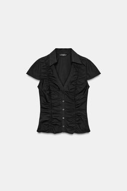 TOP POPEL?N FRUNCES / Negro - Zara фото 4