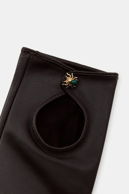 SHORT 100% LEATHER GLOVES WITH SPIDER DETAIL - Zara фото 2