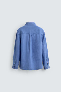 CAMISA REGULAR FIT 100% LINO / Azul lavado - Zara фото 8