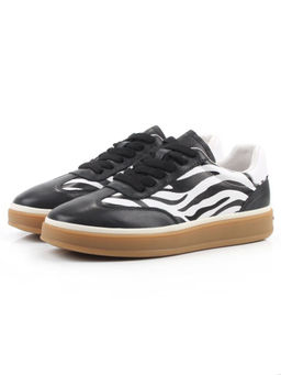 03-Y6-1B BLACK/WHITE Полуботинки спортивные женские (натуральная кожа)