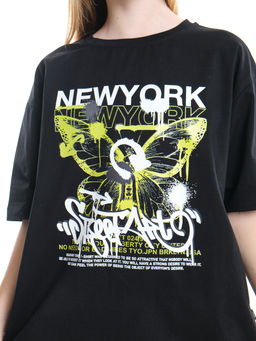 Футболка с принтом для девочки 22-9011 черный - Mini maxi фото 3