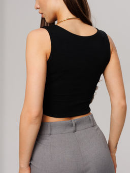 Женский укороченный топ Lingeamo черный ЛТ-09 (7)  фото 7
