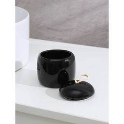 Набор аксессуаров для ванной комнаты SAVANNA Monro, 4 предмета, мыльница, дозатор для мыла 450 мл, стакан, баночка, чёрный  фото 11