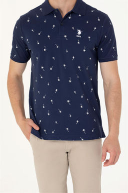 U. S. Polo Assn / Мужская темно-синяя футболка с воротником-поло - U.s. polo assn фото 13