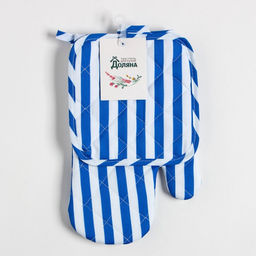 Кухонный набор Доляна цвет синий прихватка 17х17 см, варежка 26х16 см, 100% п/э  фото 6