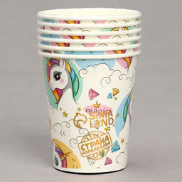 Стакан бумажный Единорог, в наборе 6 шт. - Страна карнавалия фото 3