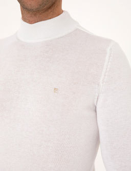 Ekru Slim Fit Yar_m Bal_k__ Yaka Basic Triko Kazak - Pierre cardin фото 7