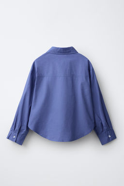 CAMISA POPEL?N LISA / Azul medio - Zara фото 2