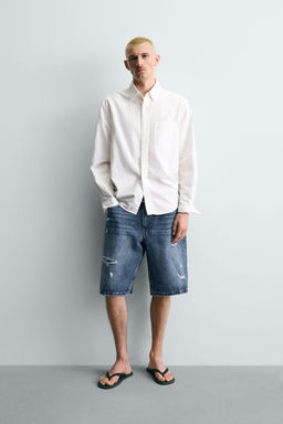 BERMUDA DENIM BAGGY FIT / Azul medio