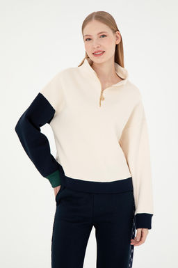 Женский кремовый свитшот Неожиданная скидка в корзине - U.s. polo assn фото 3