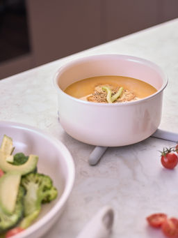 Набор посуды для приготовления со съемной ручкой smart ceramic, 7 предметов, цвета топленого молокатермо