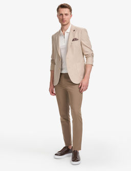 A__k Kahverengi Ex. Slim Fit %100 Pamuk Ceket