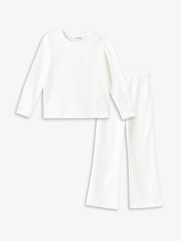 Bisiklet Yaka K?z ?ocuk Sweatshirt ve E?ofman Alt?