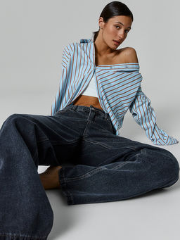 Джинсы Wide leg fit женские серые