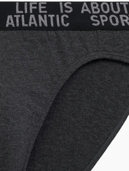 ATLANTIC 3MP-209 Трусы спорт Melange - набор 3 шт. темно-серый меланж + медно-багряный меланж + коричневый меланж