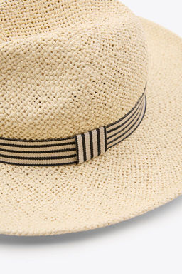WOVEN HAT WITH STRIPED BAND - Zara фото 4
