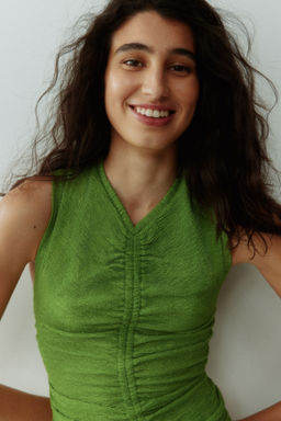 Vestido drapeado de punto - H&m фото 7