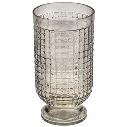 Ваза для цветов стеклянная "Маркуль-3" 1,25л, д11см, h21,5см, малая, текстурная, "Скандик", дымчатый (Россия)