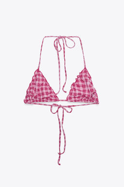 CHECK TRIANGLE BIKINI TOP - Zara фото 5