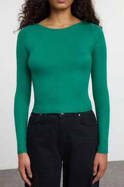 Trendyolmilla Ekru Kay?k Yaka Slim/Vucuda Oturan Regular Boy Orme Bluz TWOAW25BZ00011  фото 9