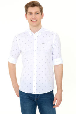 U. S. Polo Assn / Мужская белая рубашка с длинным рукавом - U.s. polo assn фото 13