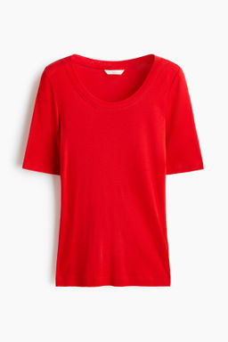 Camiseta de algod?n pima con escote en U - H&m фото 8