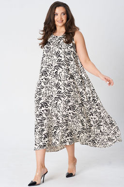 Платье Lenata 16492 черно молочный