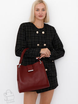 Сумка женская кожаная 98357SP wine red Velina Fabbaino-Safenta