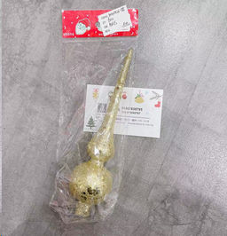 Верхушка на елку Пика 19 см золотая / ZAF210155 /уп 200/600/