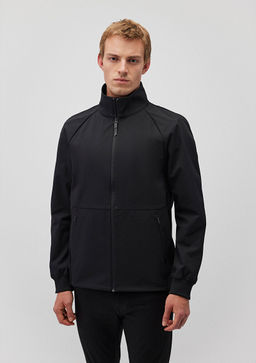 Dik Yaka Siyah Ceket - Mavi фото 3