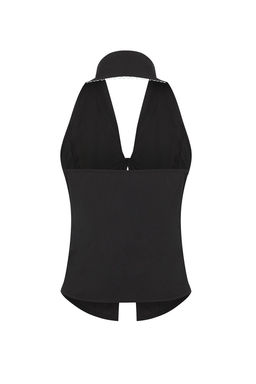 Trendyolmilla Siyah Baglama Detayl? Yakal? Dokuma Bluz TWOSS25BZ00496  фото 7