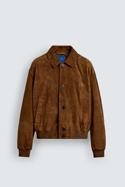 CROPPED FIT SUEDE LEATHER JACKET AARON LEVINE X ZARA фото 15