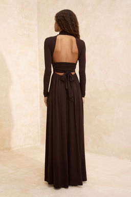 Kahverengi Aksesuar Detayl? Orme Maxi Abiye & Mezuniyet Elbisesi TPRSS26AE00004 - Trendyolmilla фото 10