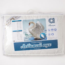 Одеяло всесезонное Адамас Лебяжий пух, размер 172х205 5 см, 300гр/м2, чехол поплин  фото 4