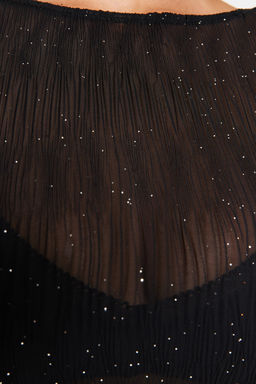 Trendyolmilla Siyah Par?lt?l? S?rt Detayl? Bluz TPRAW24BZ00004  фото 5