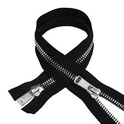 Молния Mzip трактор №8 2 замка TT, 90см, цв.черн/серебро уп.10шт