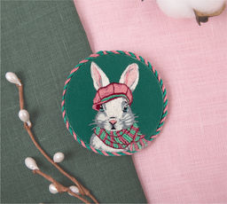 Набор для вышивания PANNA Живая картина JK-2279 Брошь. Кролик Жерар 5.5 х 5.5 см