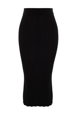 Siyah Midi Triko Premium Iplik/ Ozel Iplik Etek TWOSS24ET00042