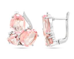 Серьги из серебра морганит, Богема