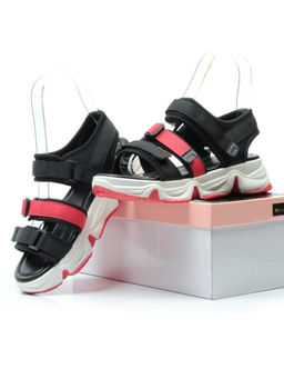 08-PED76-2 BLACK Босоножки (текстиль, стелька натуральная кожа)