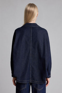 %100 Pamuk Oversize Jean Ceket - Defacto фото 5