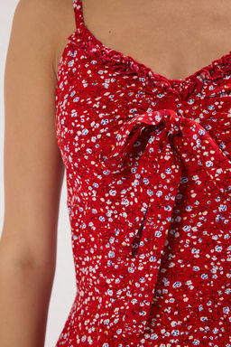 TRENDYOLMILLA Koyu Lacivert Cicekli Mini Dokuma Elbise TWOSS21EL3214 фото 3