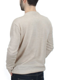 L632 LIGHT BEIGE Джемпер мужской (100% шерсть) - Фабричный китай фото 4