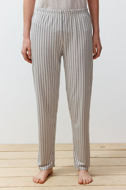 Trendyolmilla Mint Slogan Bask?l? Cizgili Orme Pijama Tak?m? THMSS24PT00251  фото 12