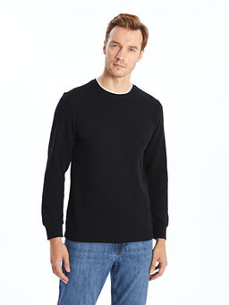 Bisiklet Yaka Uzun Kollu Erkek Sweatshirt