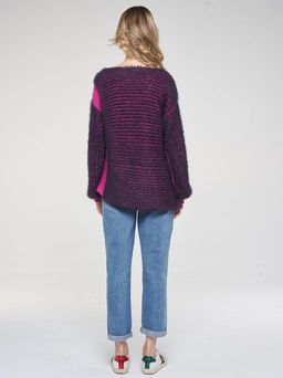 Джемпер женский BY202-40071. 3527/18-2328 т.синий/деликатная фуксия