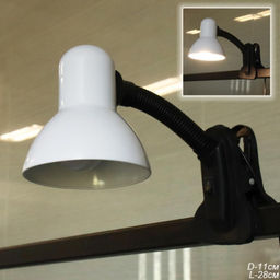 Светильник настольный на прищепке белый / 108BXIAO-1 / Ex27 /уп 70/