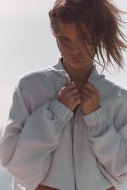 CHAQUETA CROP FLUIDA / Gris azul - Zara фото 2
