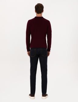 Lacivert Slim Fit Pamuk Kar___ml_ Jean Pantolon